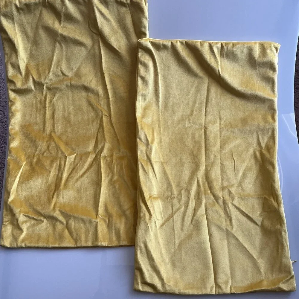 YELLOW SOFT VELVET THROW PILLOW COVERS
